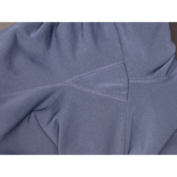 Athleta Navy Fleece Lined Leggings Reflective Stripe Pockets Size Large - Picture 9 of 12